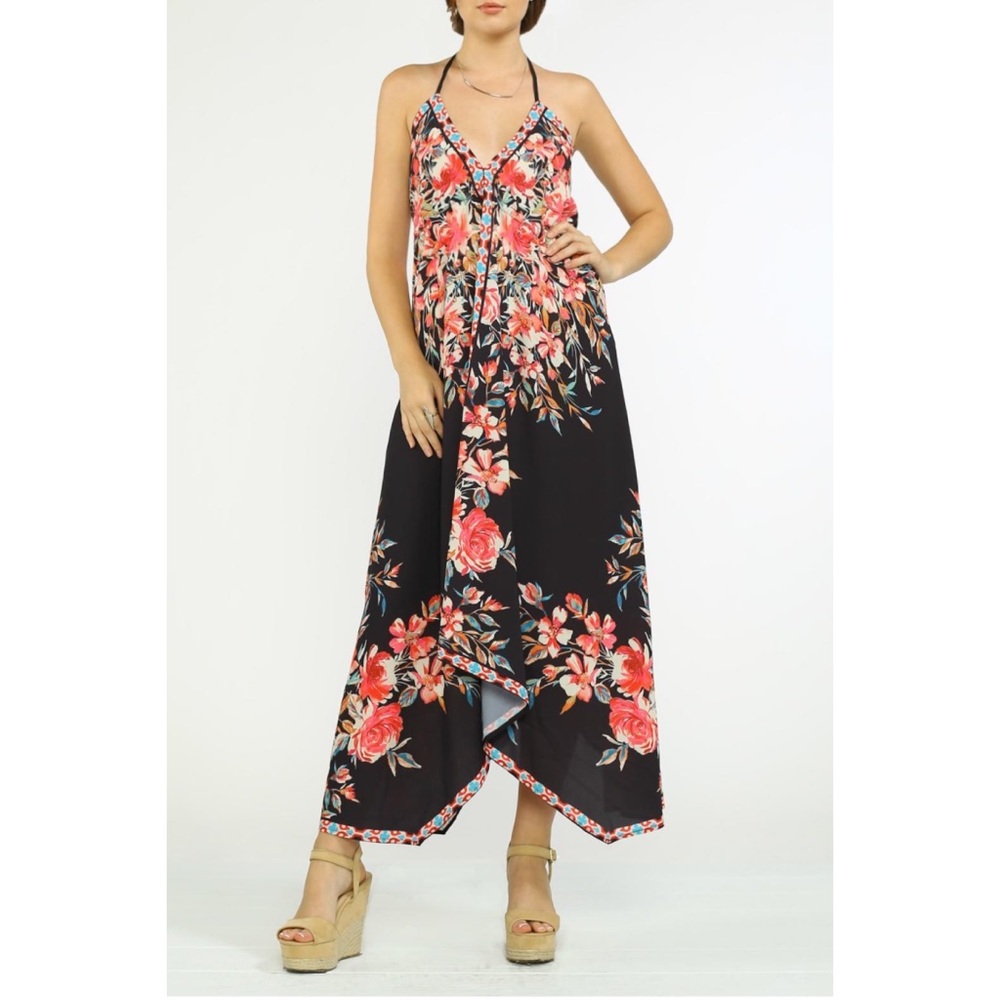 NEW Flying Tomato Halter Maxi Handkerchief Dress - Picture 4 of 6